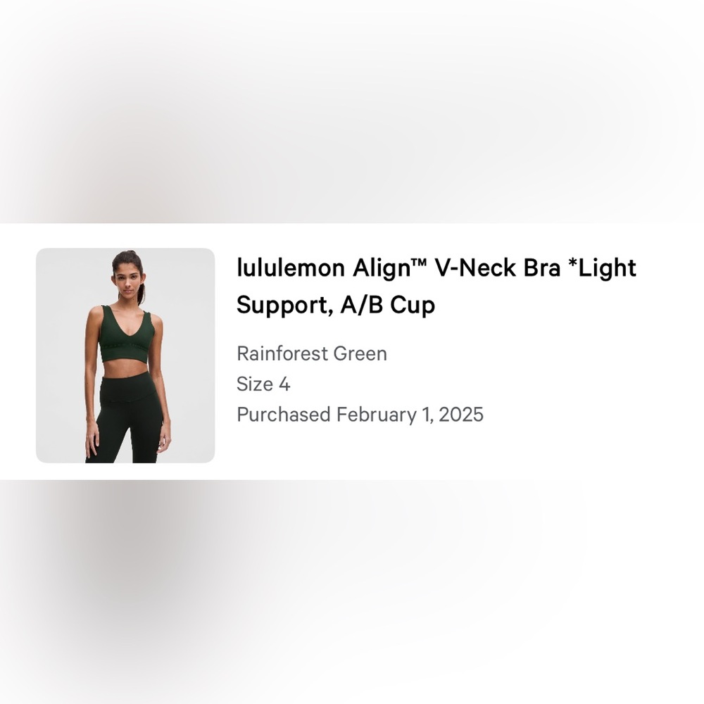 lululemon Align V-Neck Bra in Rainforest Green